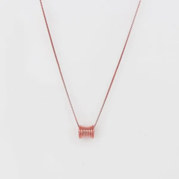 Rose Gold Reel Pendant With Chain