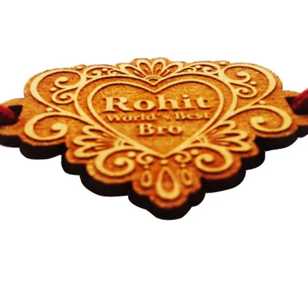 Heart Shaped Engraved Personalized Message Rakhi