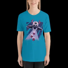 Alien Santa Spaceship Christmas Gift Boxes T-shirt for Women