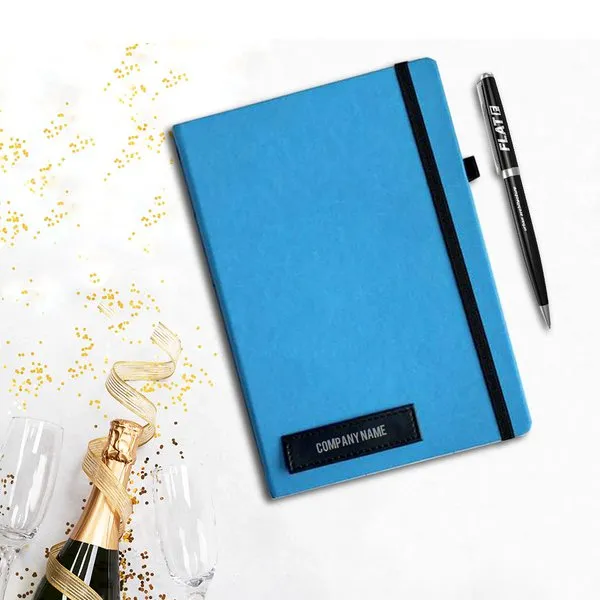 Bright Blue Company Name Personalised Celebration Diary