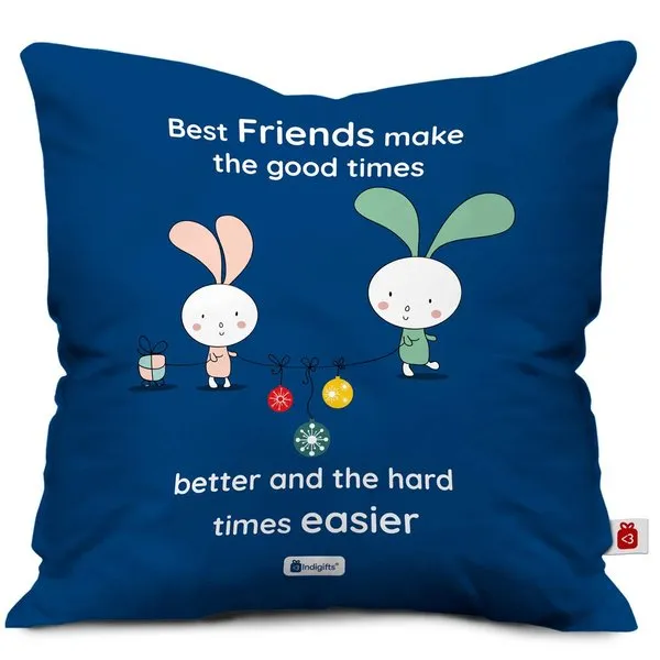 Friends Make Good Times Better Printed Cushion Cover with Filler for BFF Birthday
