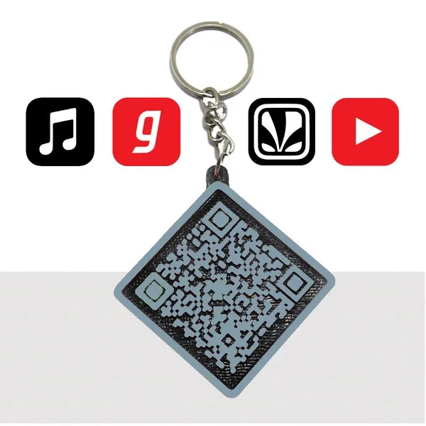 Music QR keychain - Gaana | Saavn | Youtube | Apple