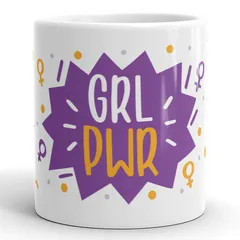 Quirky Girl Power Printed Coffee Mug