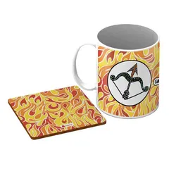 Sagittarius Zodiac Multicolor Coffee Mug and Coaster