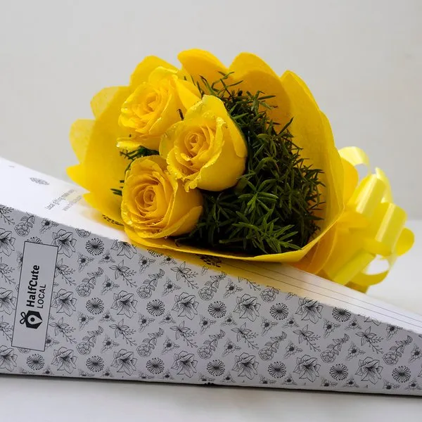 3 Yellow Rose Paper Pack