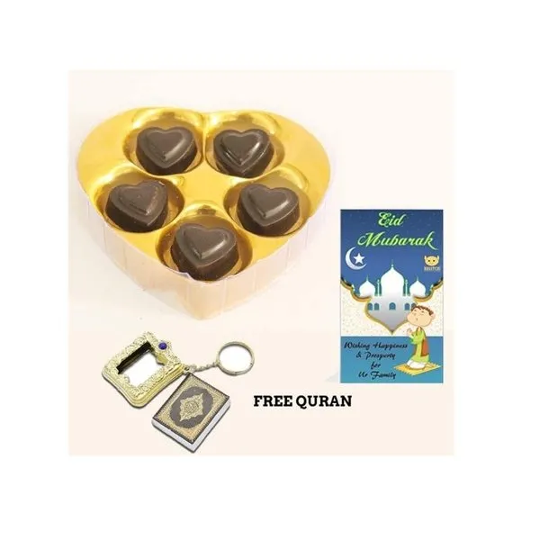 Eid Mubarak Gift Special 5 Heart Dark Chocolate Hamper