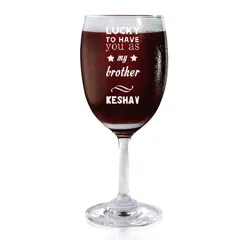 Lucky Siblings Customized Wine Glass