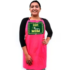 Best Chef & Mom Quote Pink Apron