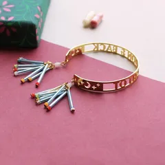 To the Moon and Back Blue Glass Tubes Lumba Band