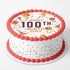 Congratulating On 100th Birthday Designer Photo Cake
