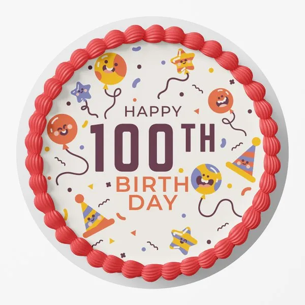 Congratulating On 100th Birthday Designer Photo Cake