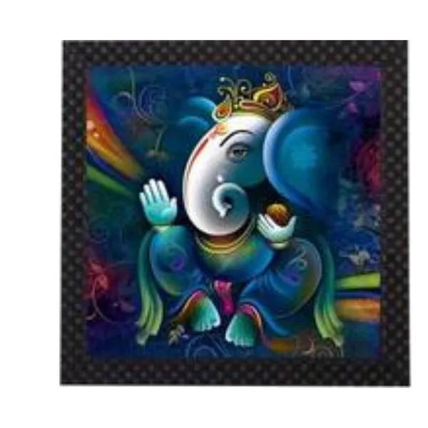 Lord Ganesha Digital Print Wall Frame - Single