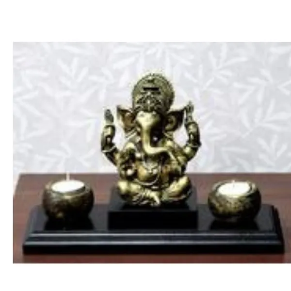Polyresin Ganesha With Candle Stand 02