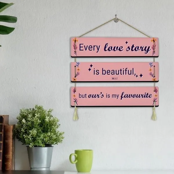 Every Love Story Is Beautiful Printed Pink Valentine Gifts For Husband