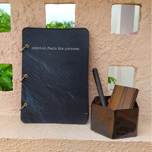 Purpose Fuels The Passion Black- A5 Size - Black Journal Sketchbook