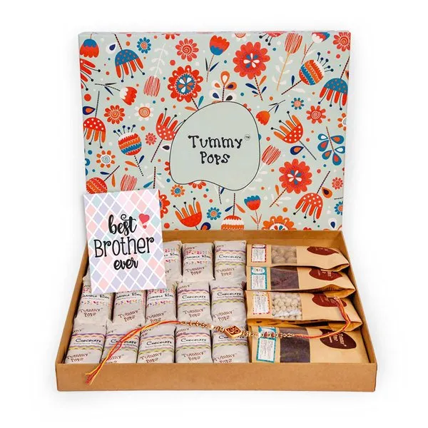 Rakhi Gift Hamper With One Rakhi and Greeting Card