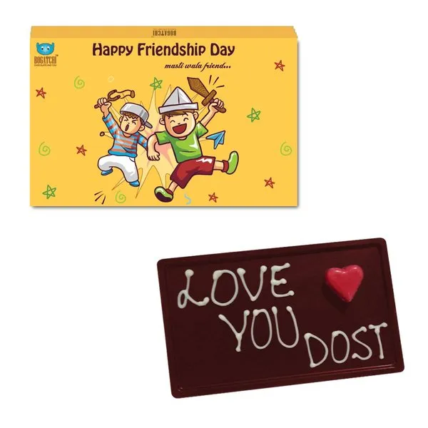 Love you Dost Friendship Day Dark Chocolate Bar, 80g