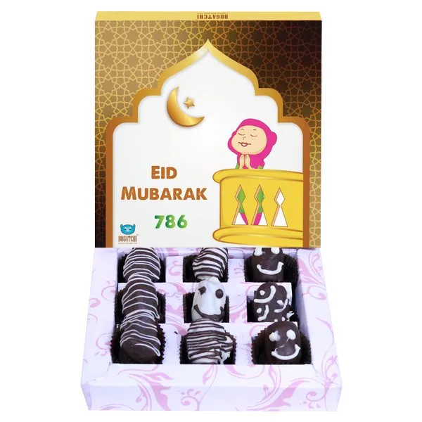 Eid Mubarak Almond Dates Chocolates