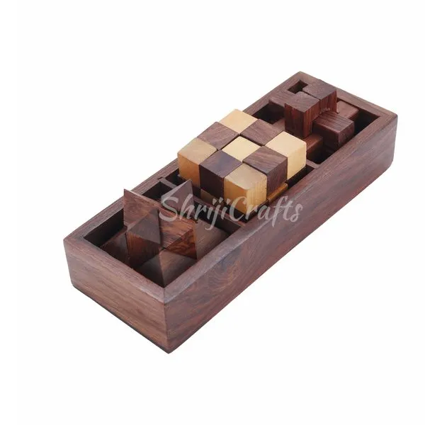 3 in one wooden 3d puzzle games set