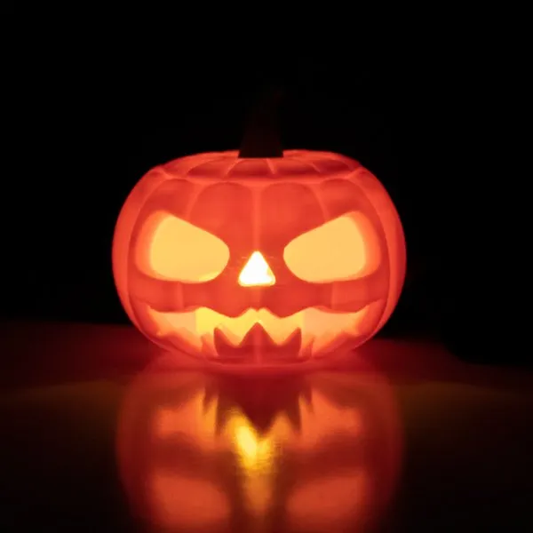 Cute Mini Jack-o-Lantern Carved Pumpkin(4inch) with Tea Light Halloween Party Decoration