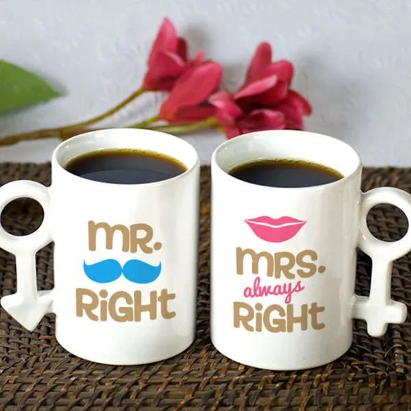  Mr and Mrs Right Personalized Couple Mugs