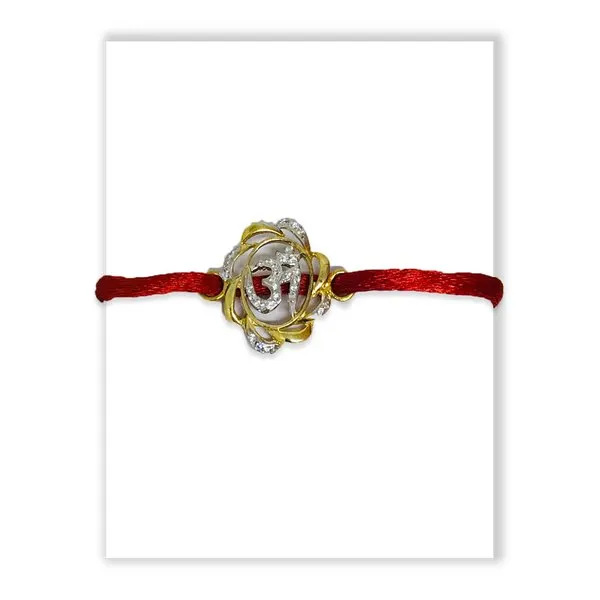 Om Divine Silver Rakhi