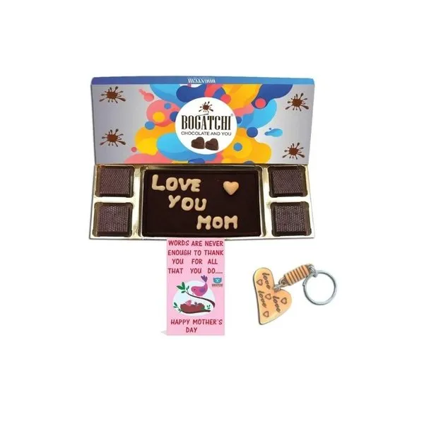 Happy Mother's Day bar and 4 pcs + Free Mother's Day Card + Love Keychain