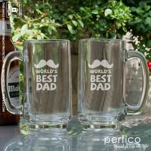 Worlds Best Dad Personalized Beer Mugs