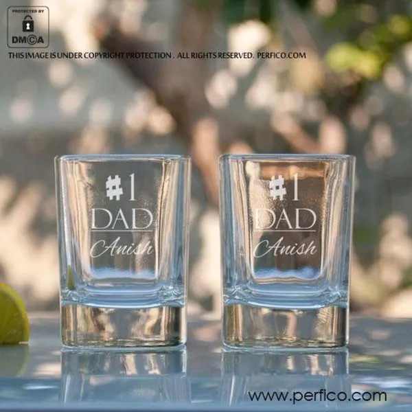 No 1 Dad Personalized Shot Glasses