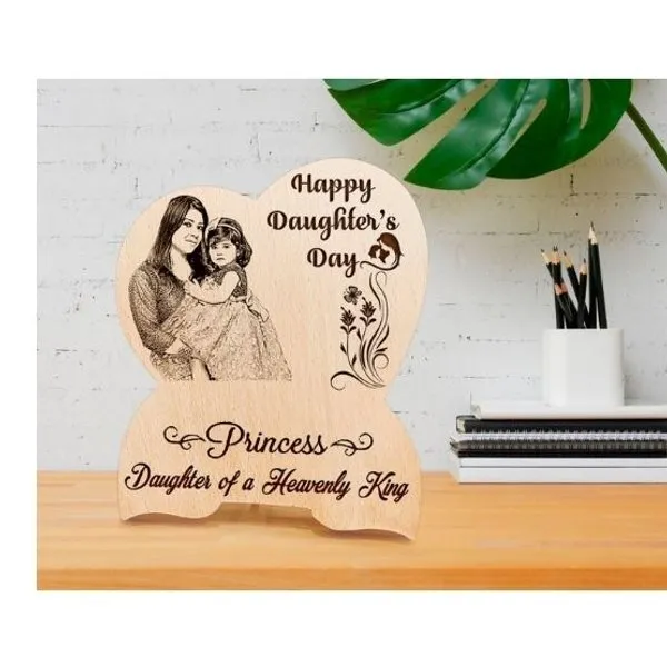 Engraved Personalized Wooden Photo Frame for Daughter