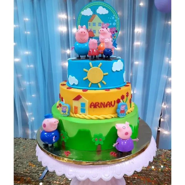 Peppa Pig Theme Truffle Based Cake-2