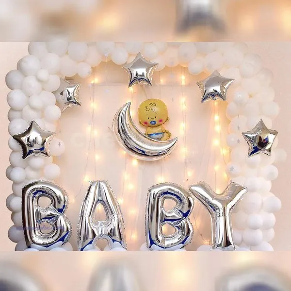 Premium White Baby Shower Decoration Items for Welcoming Baby