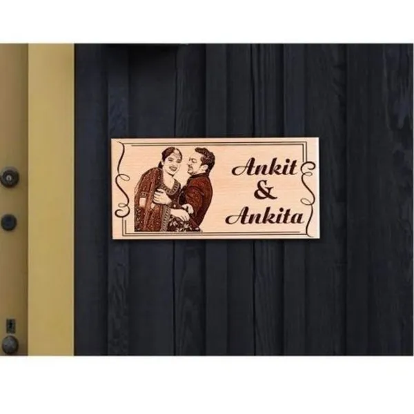 Engraved Door Photo Name Plate for Office/Home