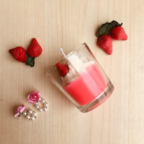 Strawberry Cheesecake Shot Glass Scented Candle