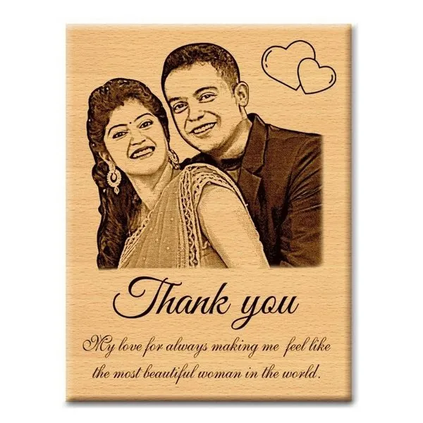 India Beechwood Plaque Personalized Gift for Wife