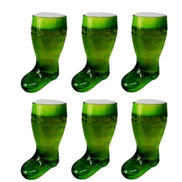Green Beer Boot Glass (Pack Of 6)