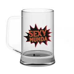 Sexy Munda Quote Popart Blast Cloud Form Clear Glass Beer Mug