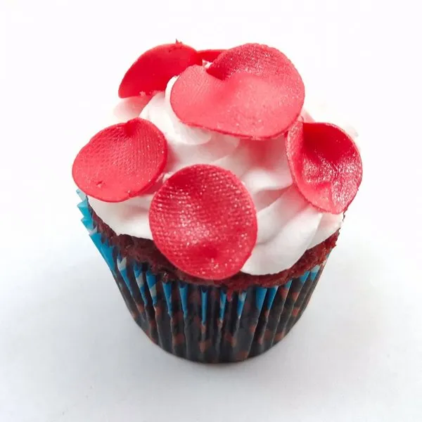 Eggless Rose Petal Cupcakes