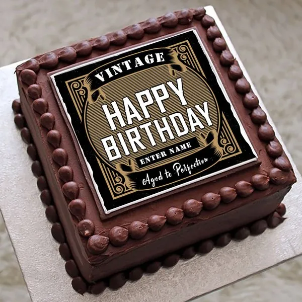 60th Birthday Square Fondant Cake with Stars - B0803 – Circo's Pastry Shop