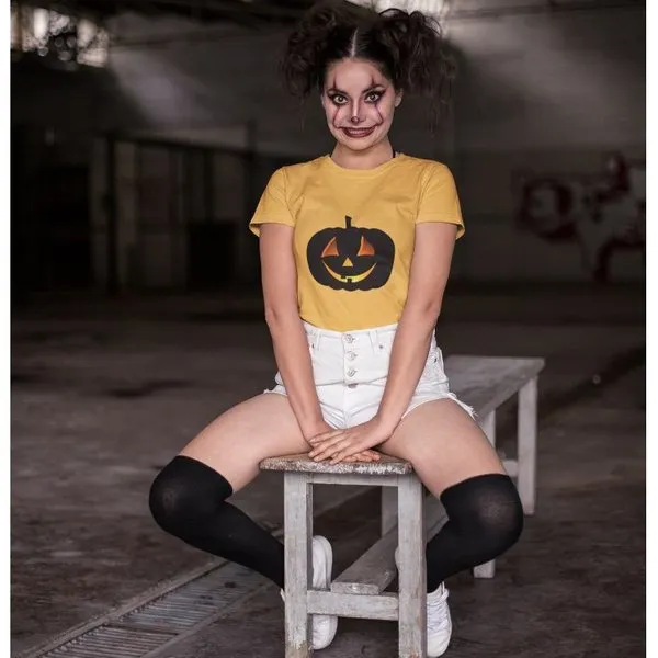 Pumpkin Head Halloween Yellow Women's T-shirt