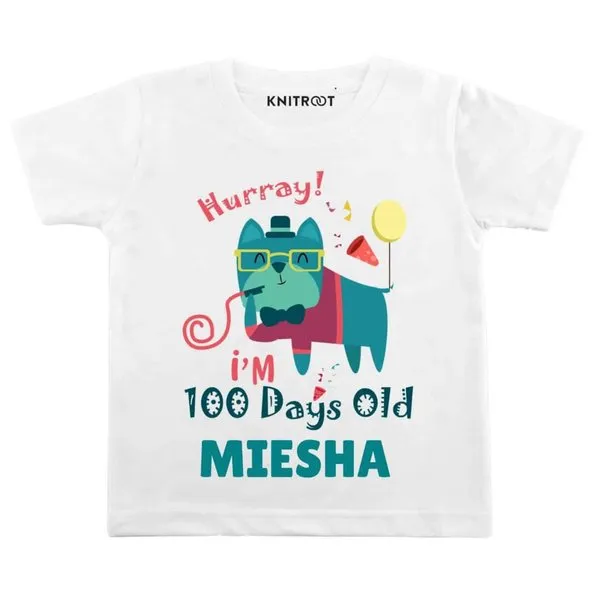 Hurray I’m 100 Days Old Baby T-Shirt
