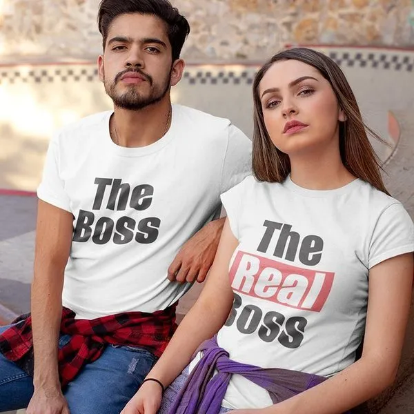The Boss The Real Boss! Couple T-Shirts