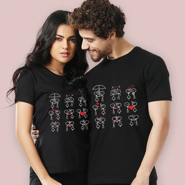 Love Doodle Couple T-Shirts