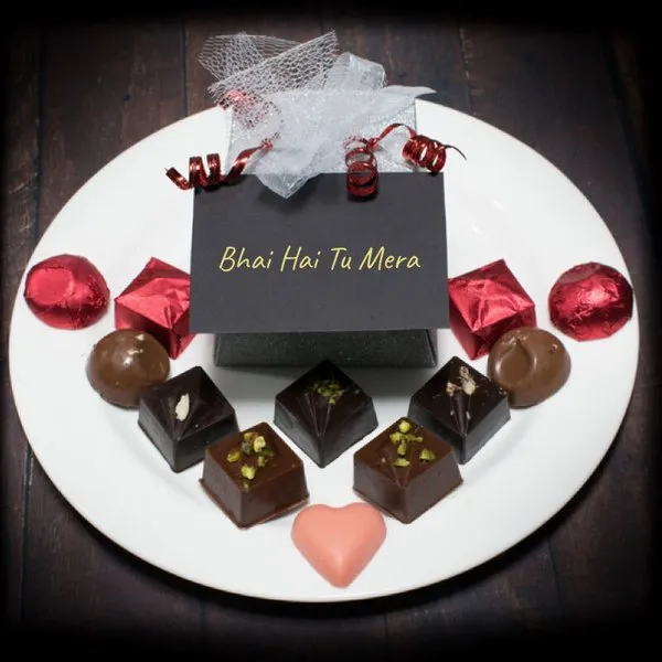 Bhai Hai Tu Mera Custom Message Chocolate Box (20 chocolates)