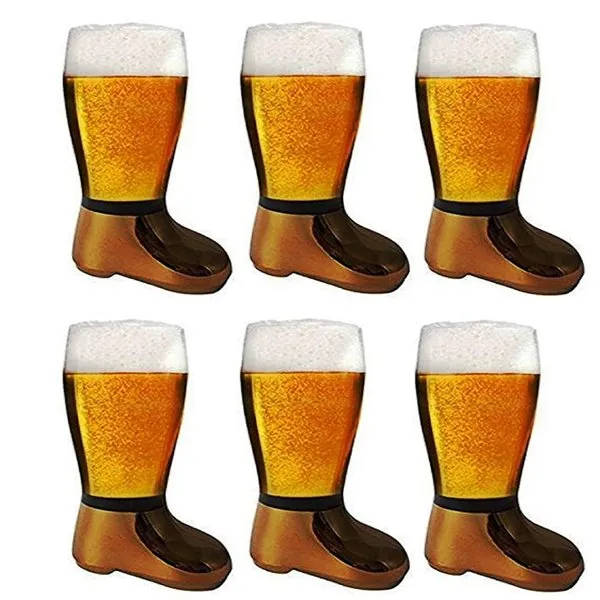 Golden Beer Boot Glass (Pack Of 6)