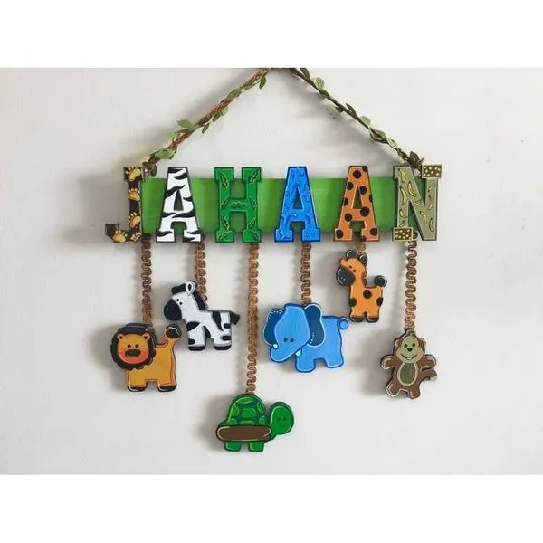 Animal Theme Kids Name plate