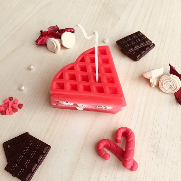 Red Velvet Waffle Candle