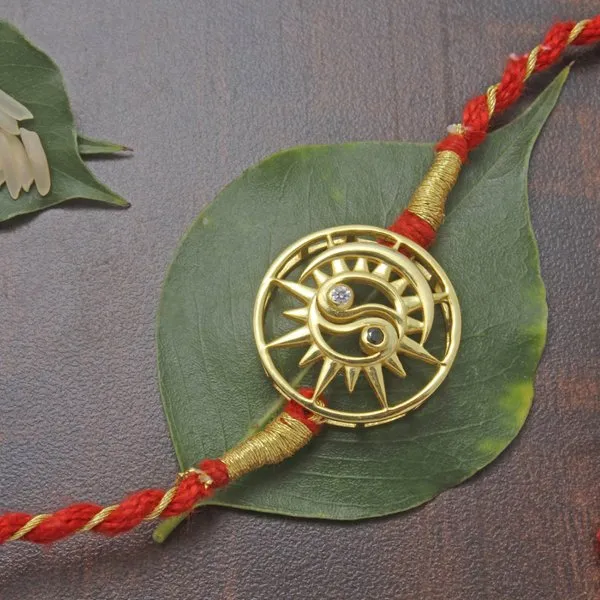 Sun Moon Ying Yang Rakhi Cum Pendant
