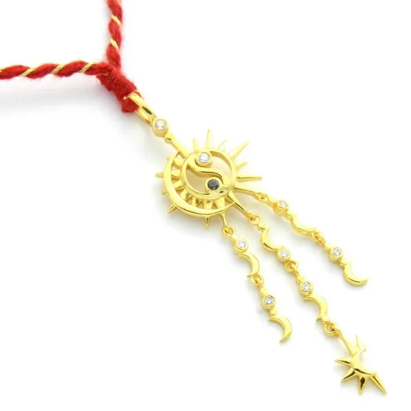 Sun Moon Ying Yang Lumba Rakhi Cum Pendant