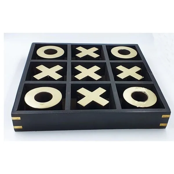 Handicraft Tick Tack Toe Wooden Family Board Game